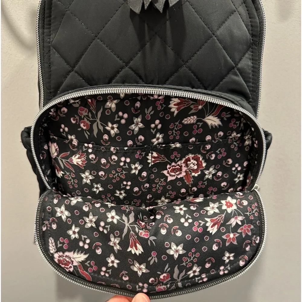 Vera Bradley Black Small Backpack in Performance Twill